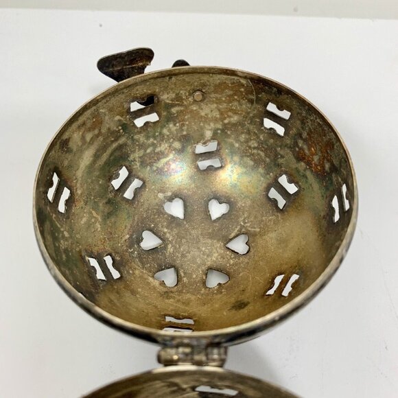 Pomander Silver Plated Hinged Potpourri Fragrance Diffuser Scent Ball VTG - Picture 5 of 8